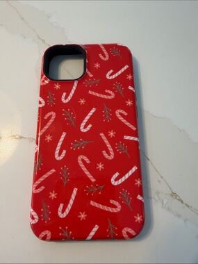 iPhone 13 Casely Red Candy Cane Pattern Phone Case - Holiday Protective Cover